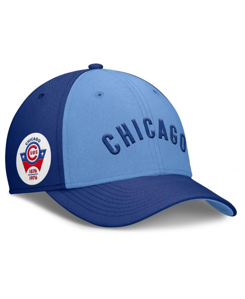 Men's Royal/Light Blue Chicago Cubs Rise Swoosh Performance Flex Hat