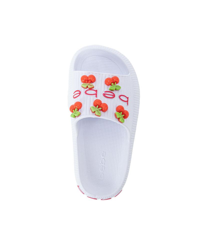 Little Girls Girls EVA Slide - Lightweight Comfy Slide Sandals with Cherry Charms