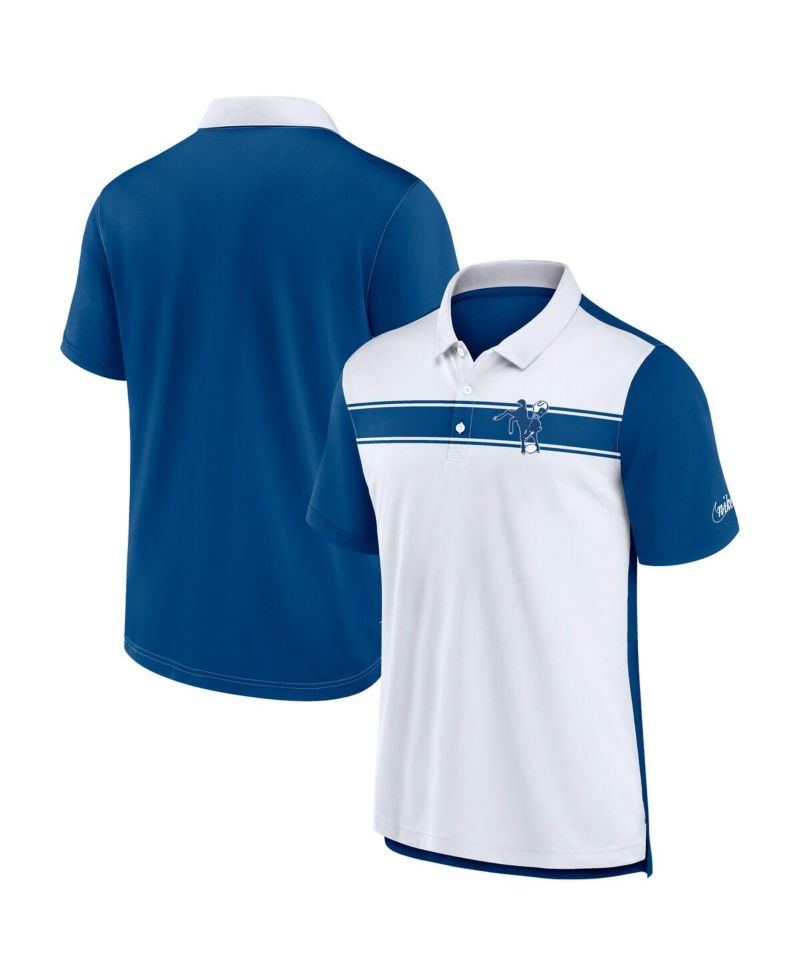 Men's White/Royal Indianapolis Colts Rewind Pique Polo Shirt