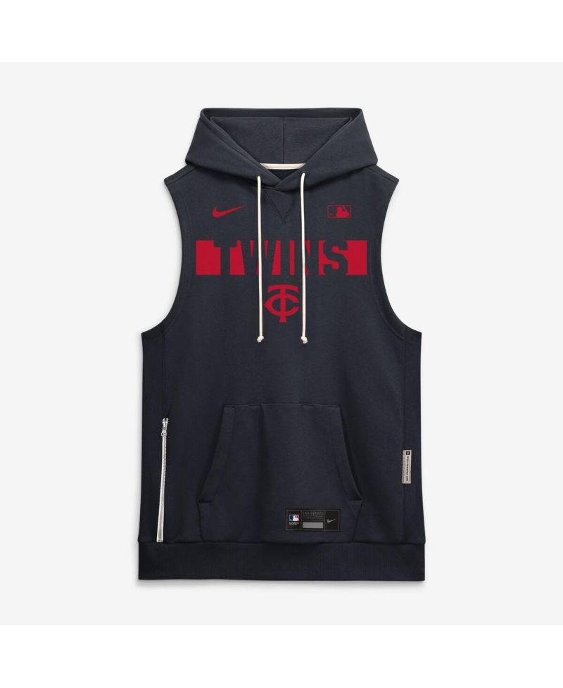 Men's Navy Minnesota Twins Authentic Collection Standard Issue Dri-FIT Sleeveless Hoodie