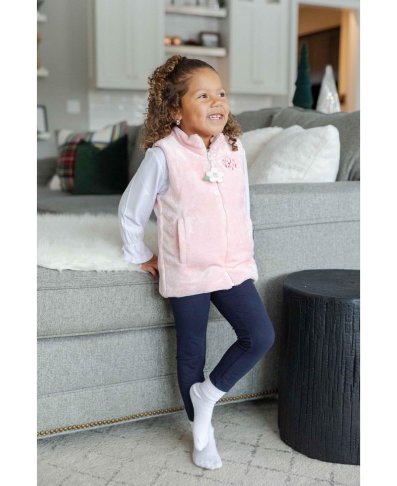 Little Girls (4-6X) Plush Fleece Zip Up Vest Jacket