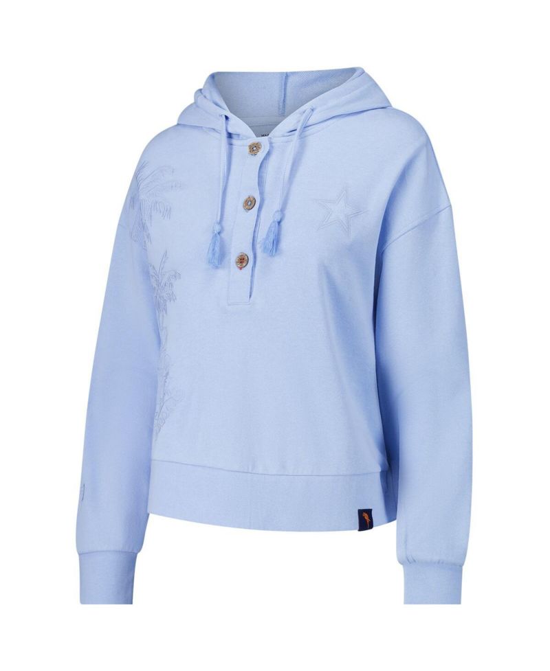 Women's Light Blue Dallas Cowboys Island Dream Solid Pullover Hoodie
