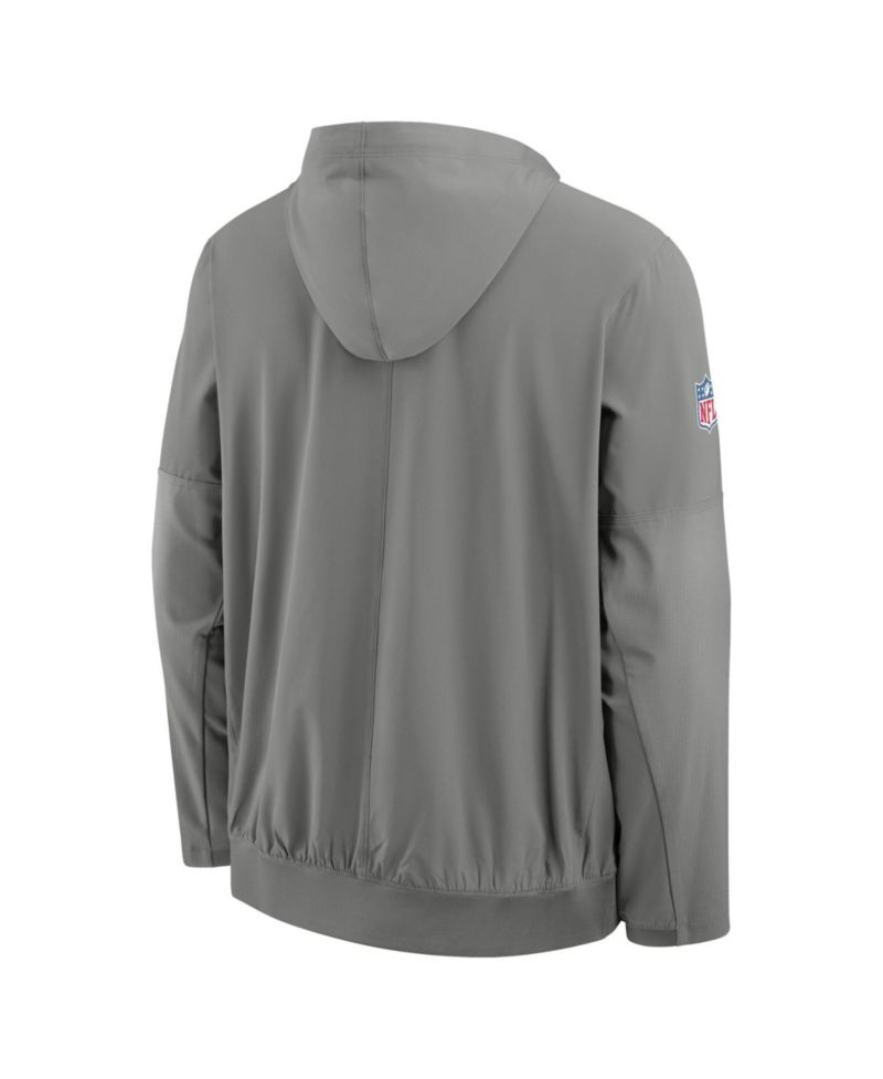 Men's Gray Buffalo Bills Sideline Broken Rules Alternate Anorak Half-Zip Hoodie