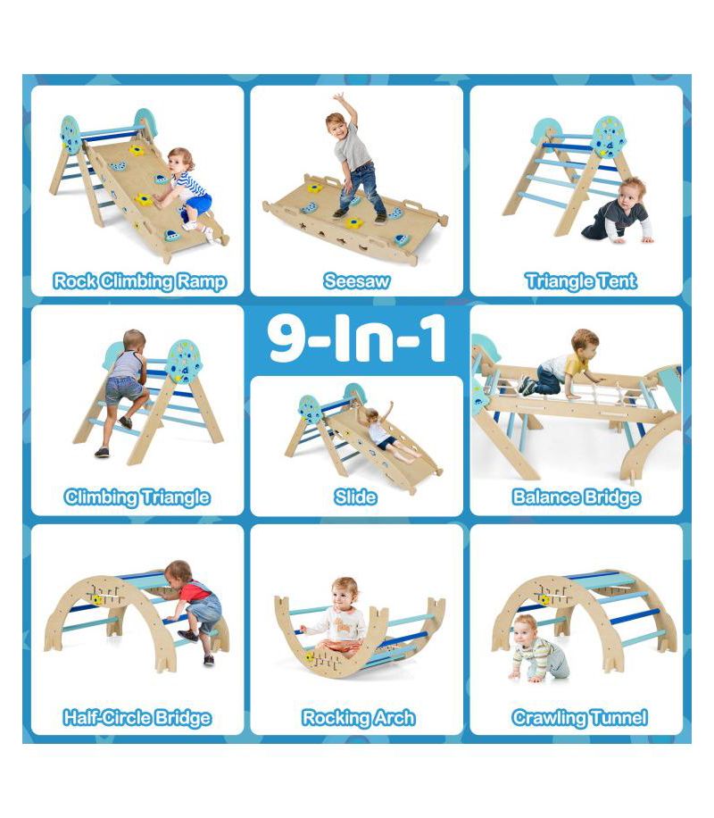 8-in-1 Unicorn Theme Foldable Climbing Set