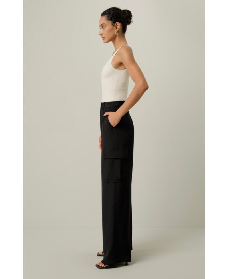 Women's Silk Crepe Cargo Pant