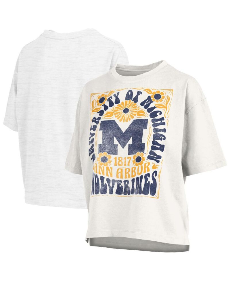 Women's White Michigan Wolverines Harmony Oversized T-Shirt