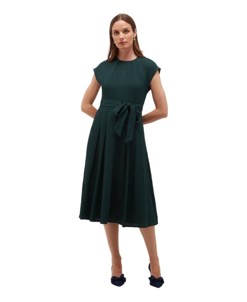 Women's Viviene Textured Tie Waist Midi Dress