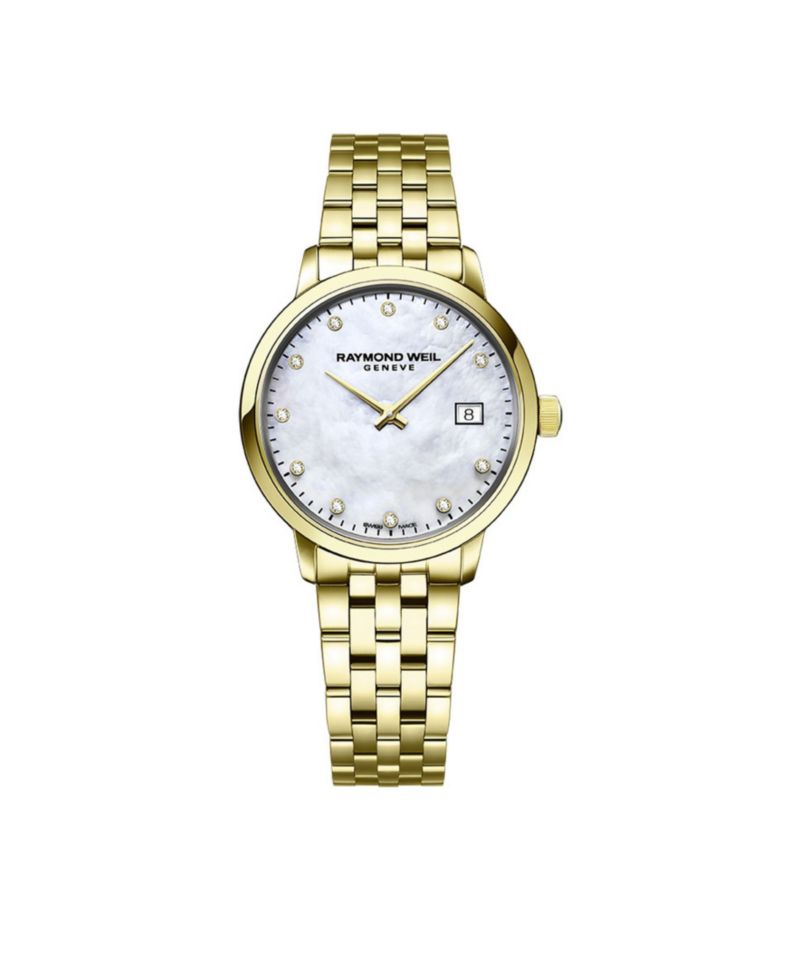Women's Swiss Toccata Diamond-Accent Gold-Tone Stainless Steel Bracelet Watch 29mm