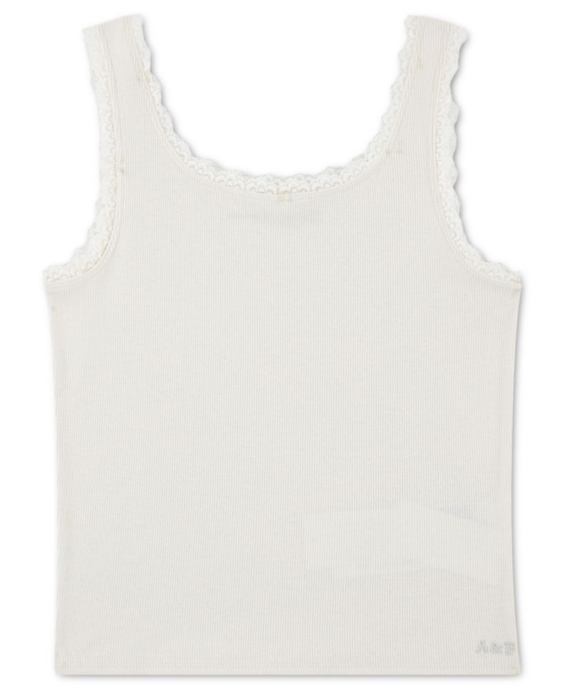Girls' 5-16 Lace-Trim Sleeveless Tank Top
