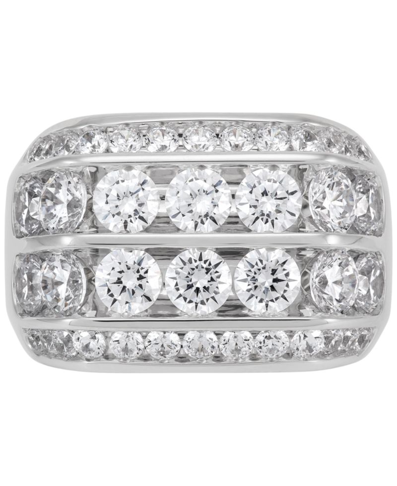 Men's Lab Grown Diamond Multirow Cluster Ring (5 ct. t.w.) in 10k White Gold