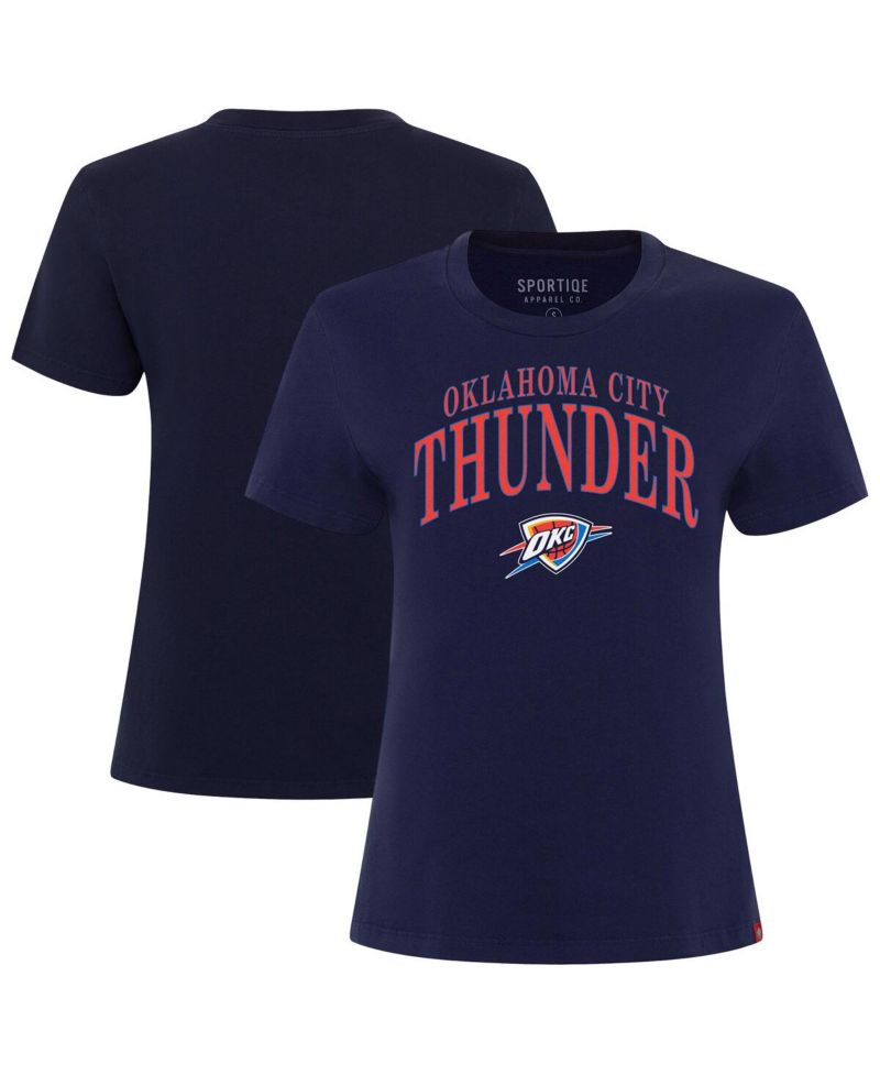 Women's Navy Oklahoma City Thunder Arcadia Boxy T-Shirt