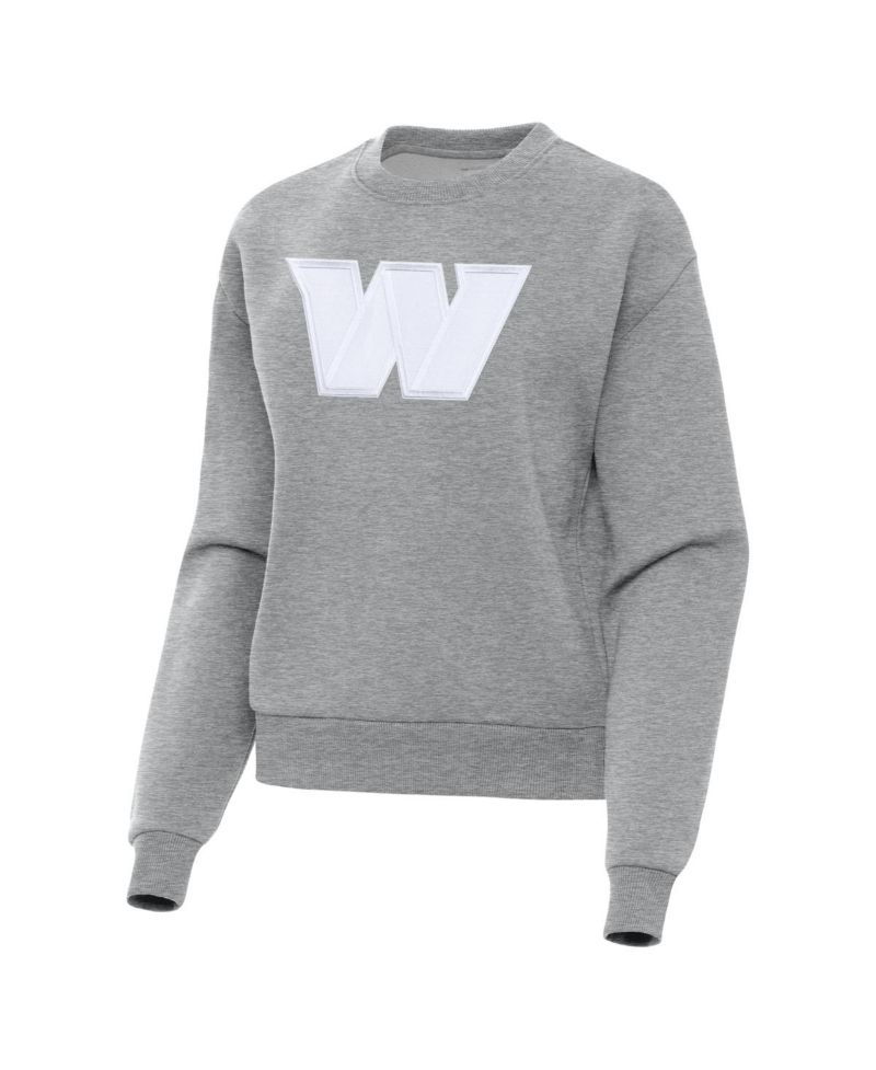 Women's Heather Gray Washington Commanders Victory Pullover Sweatshirt