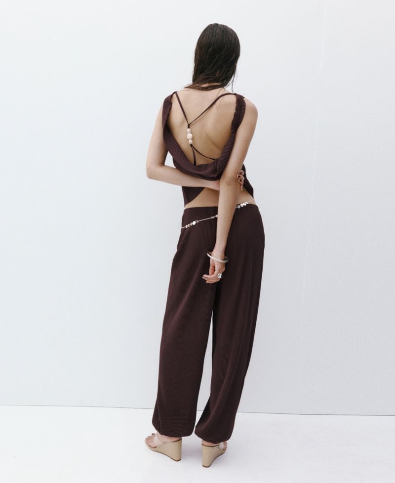 Women's Textured Baggy Pants