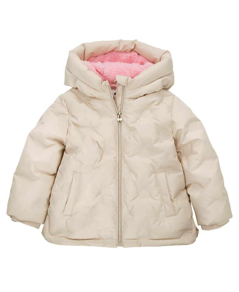 Baby Girls Fleece Lined Heart Puffer Jacket 6-24M
