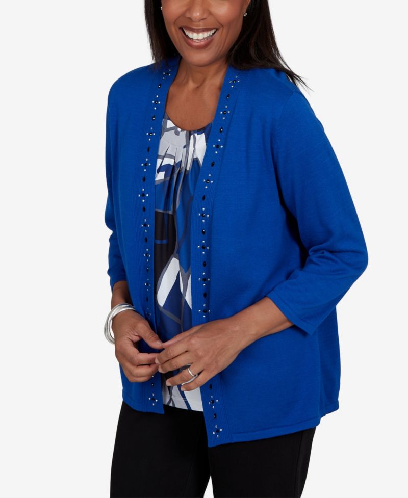 Women's Shawl-Collar Open-Front Cardigan