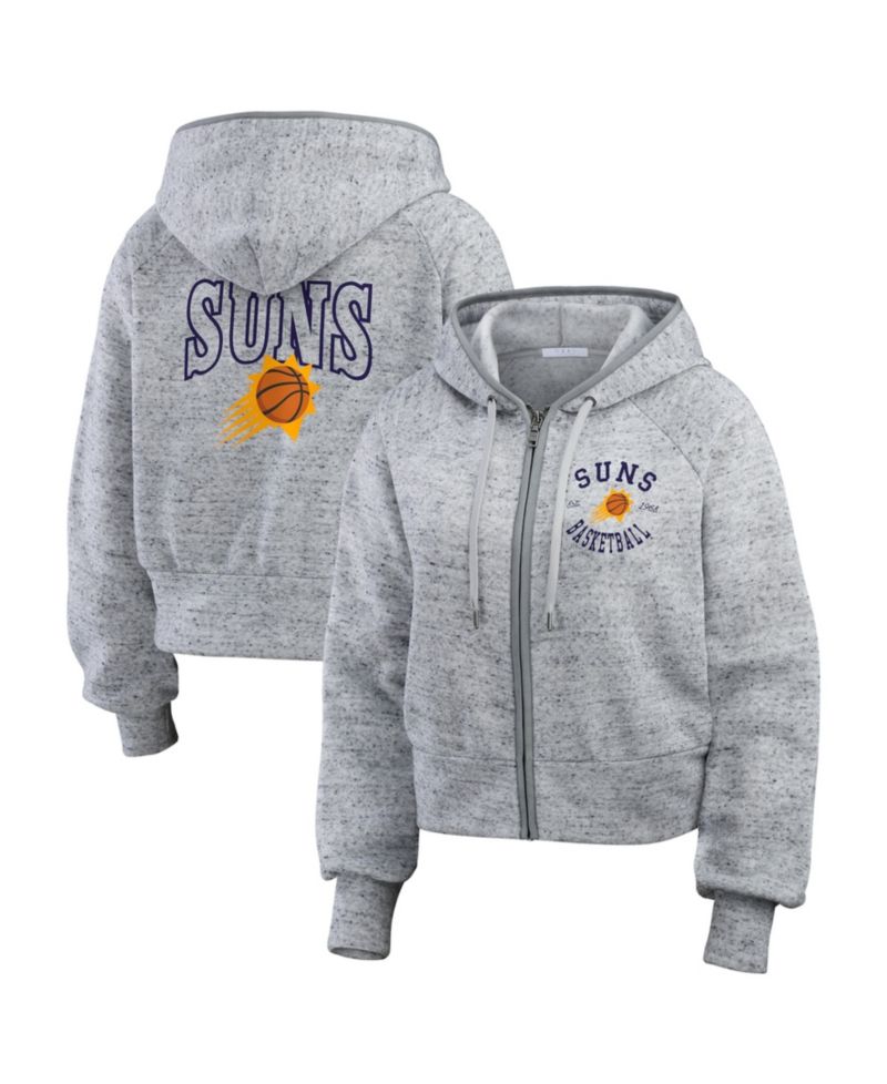 Women's Heather Gray Phoenix Suns Speckled Radiator Full-Zip Hoodie