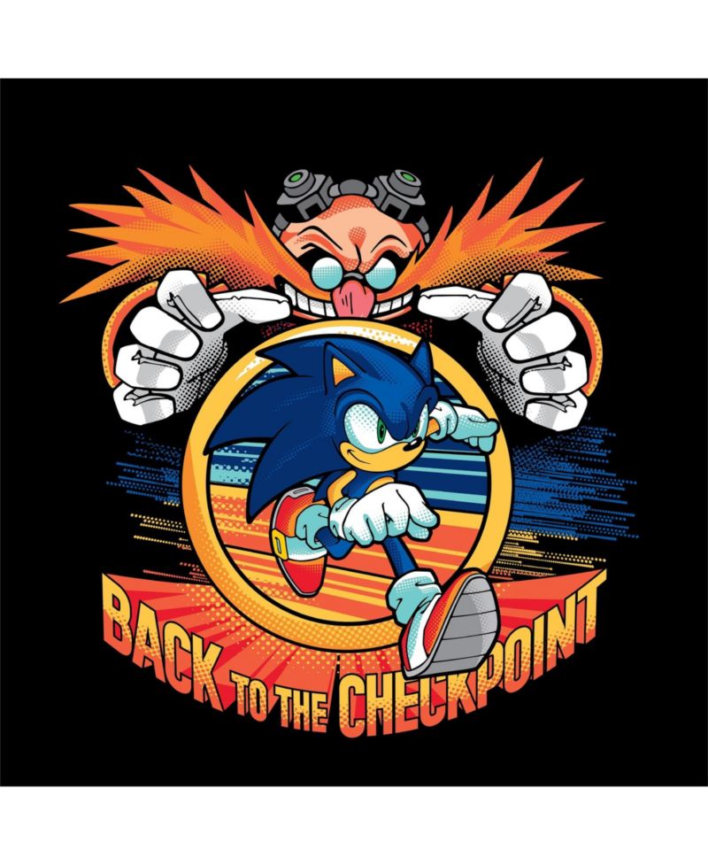 Boys Bioworld Dr. Eggman "Back To The Checkpoint" Youth Black Crew Neck Sweatshirt