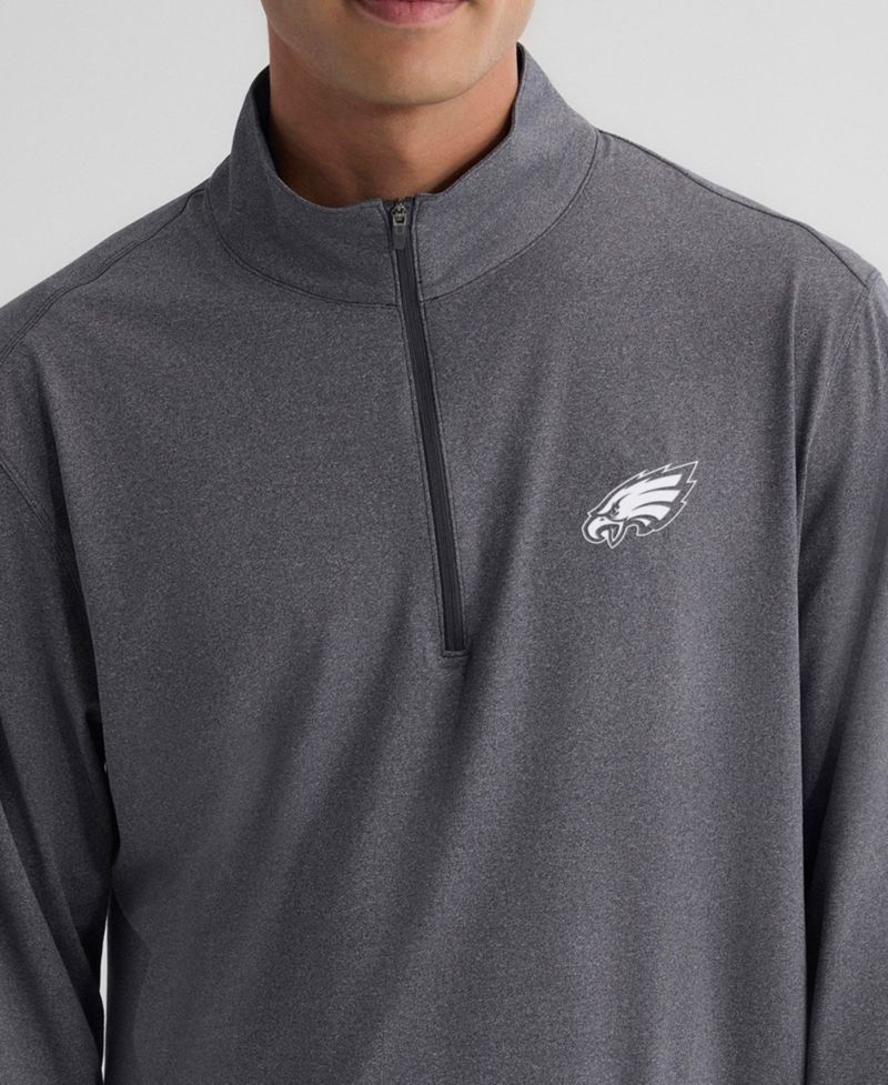 Men's Charcoal Philadelphia Eagles Clutch Quarter-Zip Pullover Sweatshirt