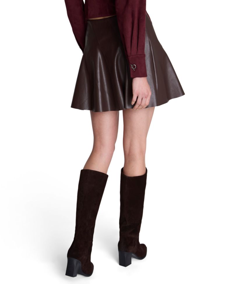 Women's Mini A-Line Faux Leather Skirt