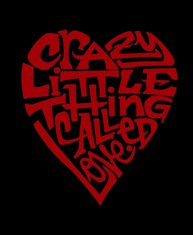 Men's Crazy Little Thing Called Love Word Art Long Sleeve T-shirt