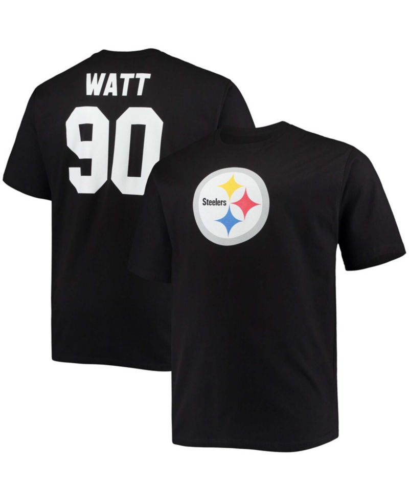 Men's Big and Tall T.J. Watt Black Pittsburgh Steelers Player Name & Number T-shirt