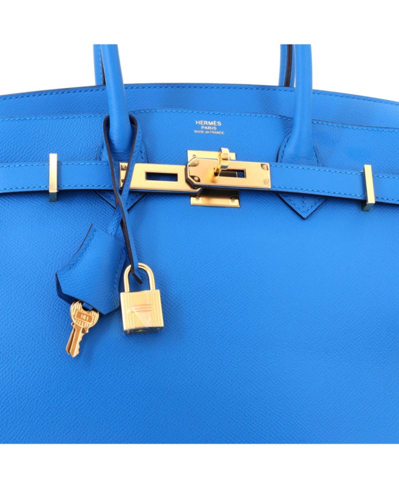 Birkin 30 Handbag Blue Epsom with Gold Hardware