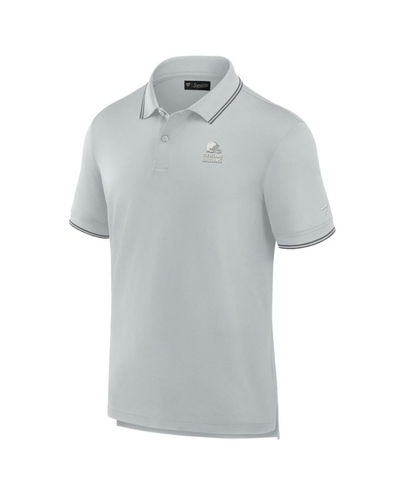 Men's Gray Cleveland Browns Pique Polo Shirt