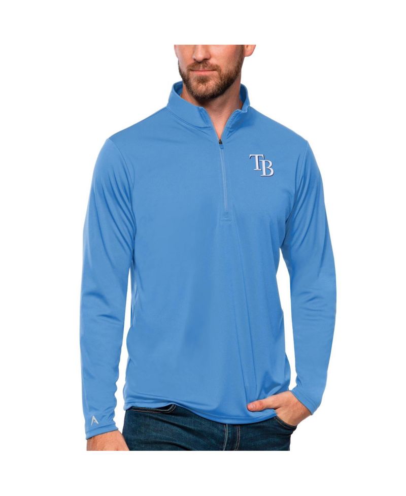 Men's Powder Blue Tampa Bay Rays Tribute Quarter-Zip Pullover Top