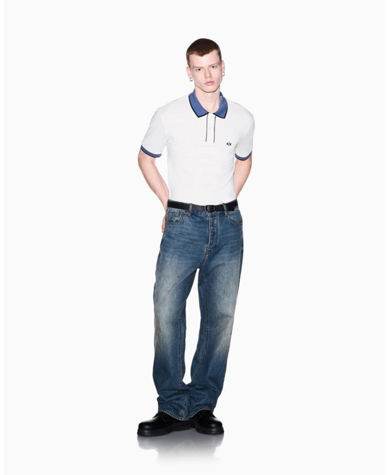 Men's Pique Color Block Tipping Polo Shirt