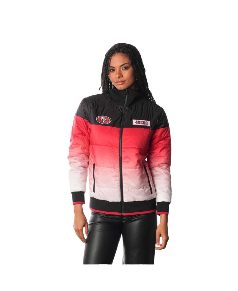 Women's Scarlet San Francisco 49ers Ombre Full-Zip Puffer Jacket