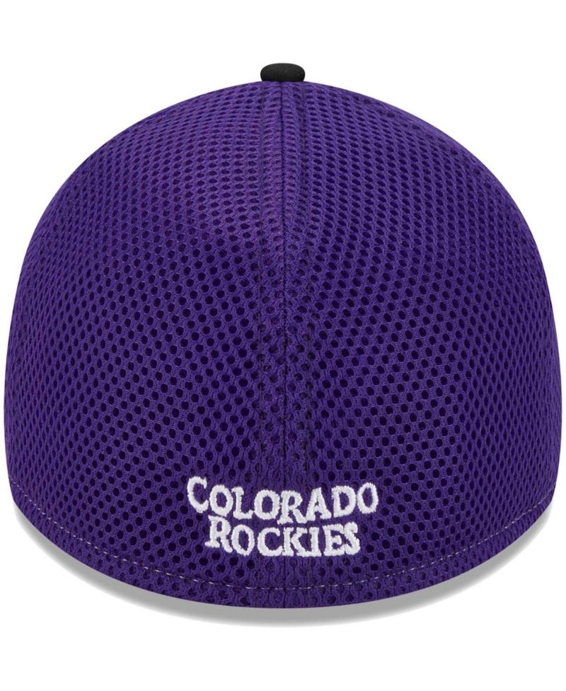 Men's Black Colorado Rockies Team Neo 39THIRTY Flex Hat