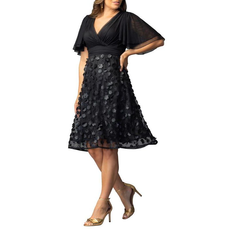 Women's Pretty Petals Mesh Cocktail Dress