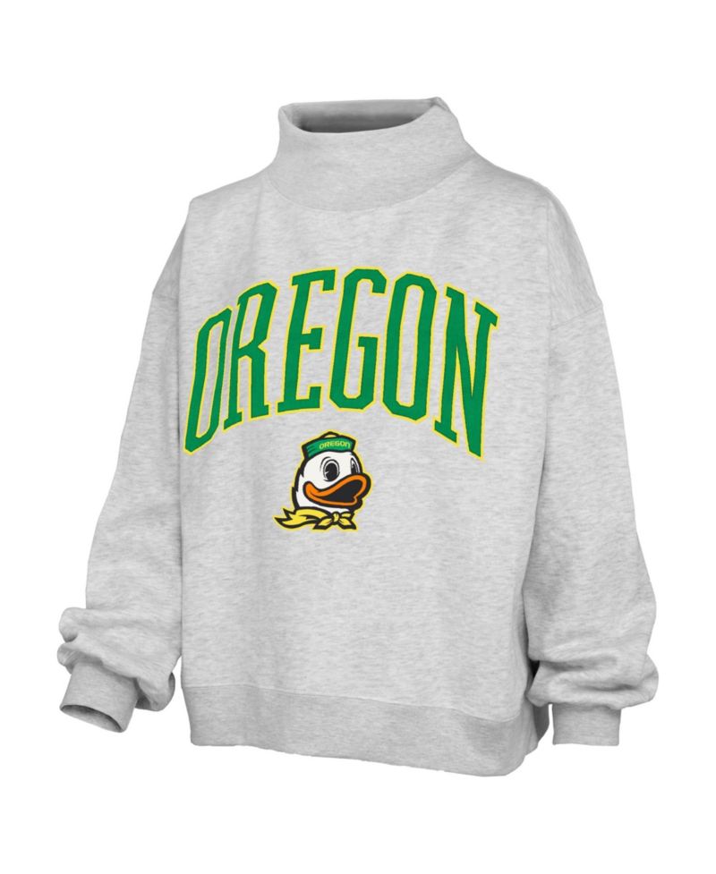 Women's Oregon Ducks Nelson Texture Lingo Oversized Mock Neck Fleece Sweatshirt