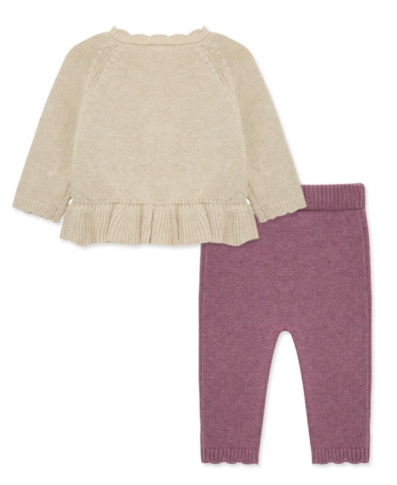 Baby Girls' Flower Sweater and Pants, 2-Piece Set