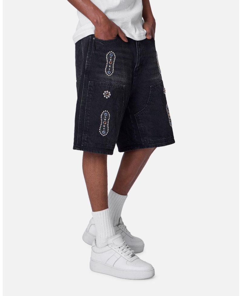 Men's Double Western Jewel Denim Shorts