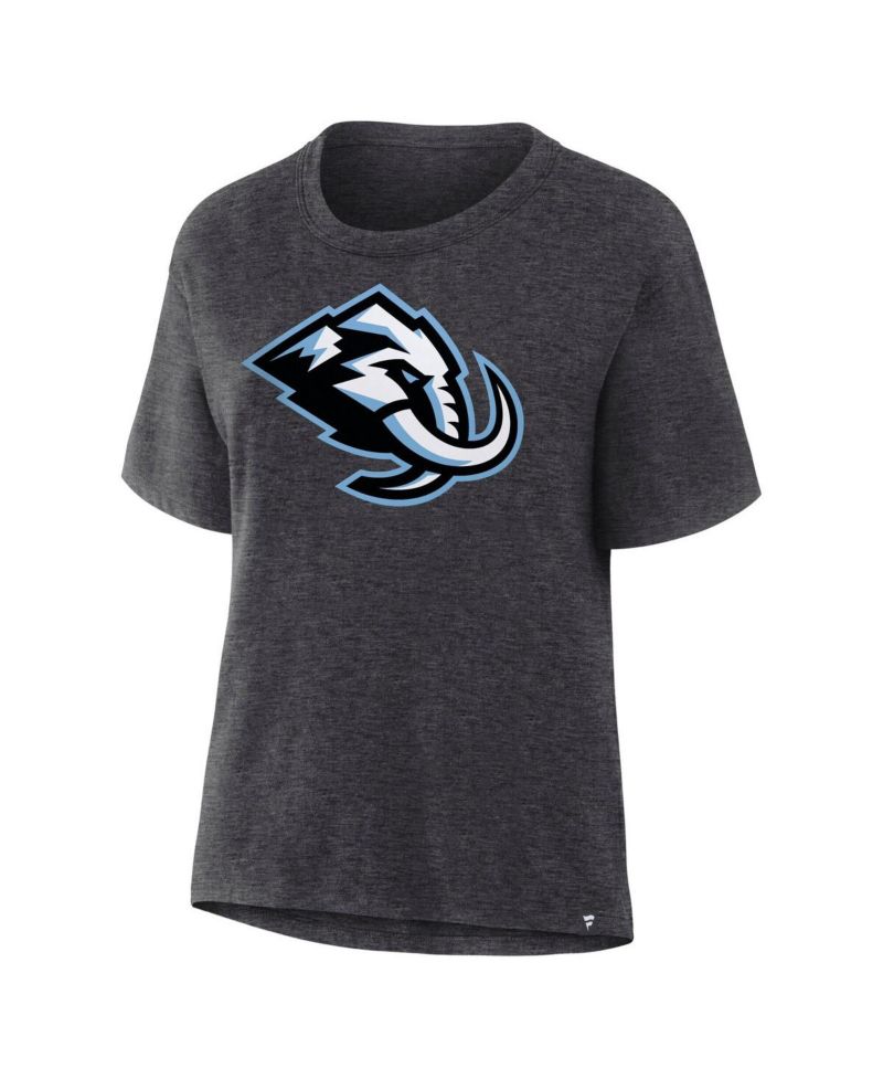 Women's Heather Charcoal Utah Mammoth Primary Logo Legacy T-Shirt