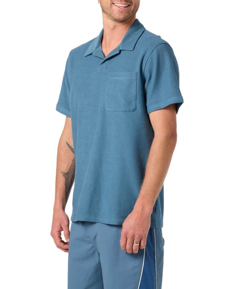 Men's Knit Camp-Collar Polo Shirt