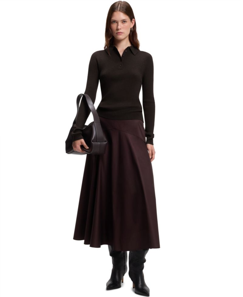 BOSS by Women's Wool Fitted Polo Sweater