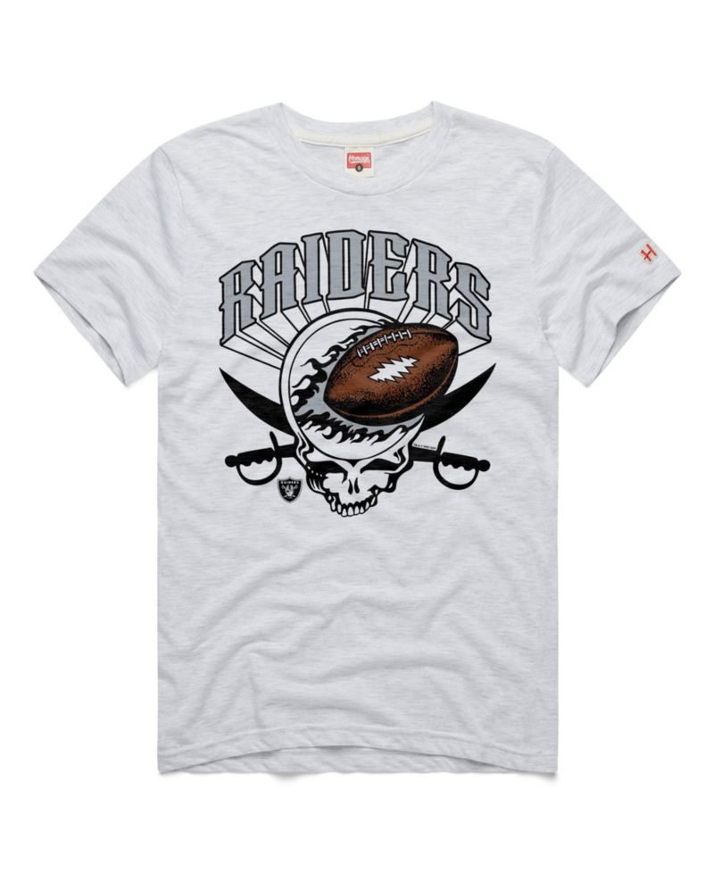 Men's Ash Las Vegas Raiders NFL x Grateful Dead Tri-Blend T-Shirt