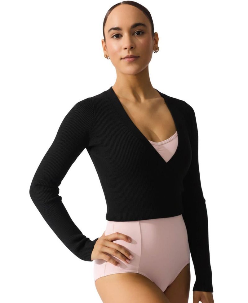 Women's Ribbed Knit Wrap Sweater