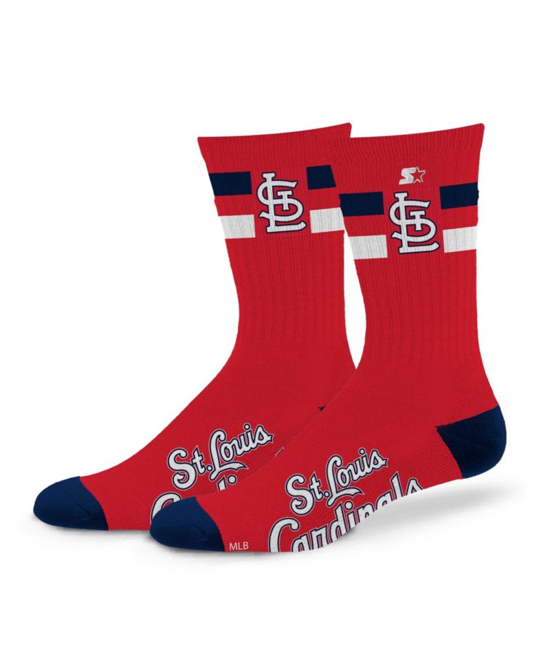 Men's and Women's St. Louis Cardinals Team Color Two-Stripe Crew Socks