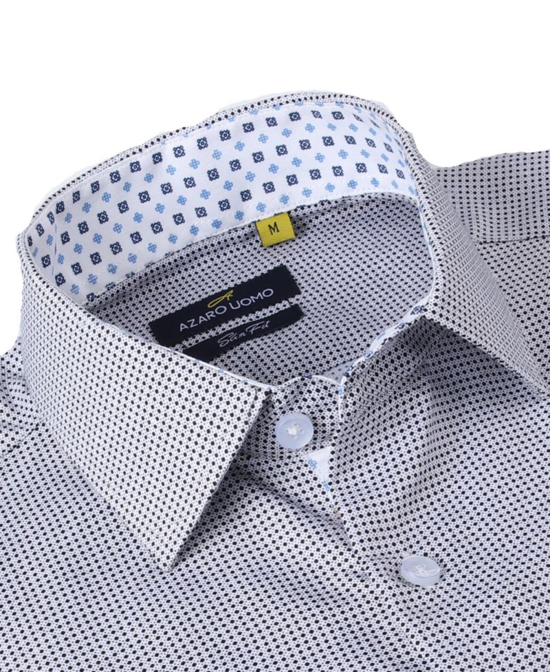 Men's Business Geometric Long Sleeve Button Down Shirt