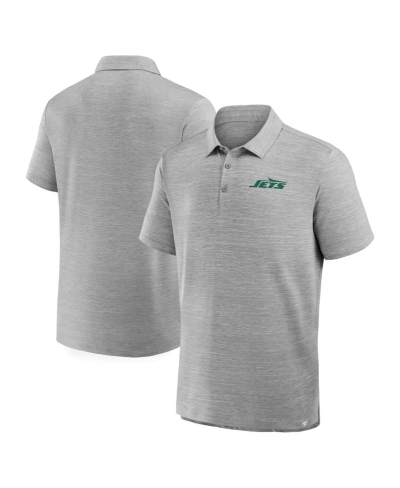 Men's Heather Gray New York Jets Clutch Polo Shirt