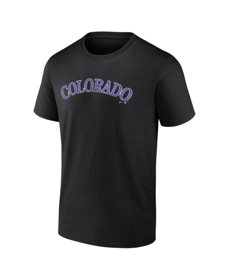 Men's Black Colorado Rockies Wordmark T-Shirt