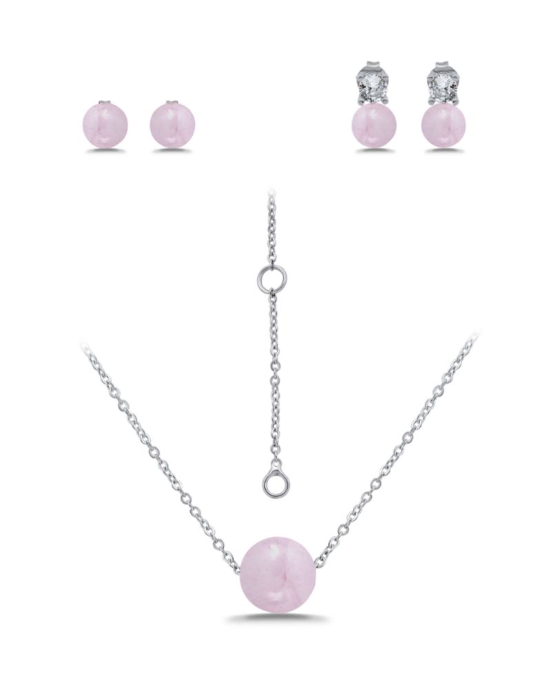 Silver Plated Earrings and Necklace Set