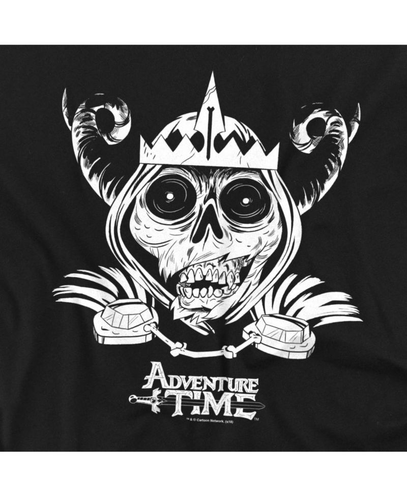 Men's Skull Face Graphic Long-Sleeve Crewneck Sweatshirt