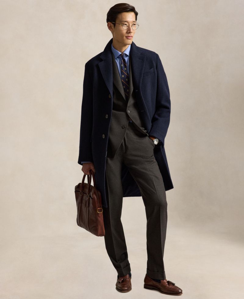 Men's Wool-Blend Birdseye Stretch Suit Pants