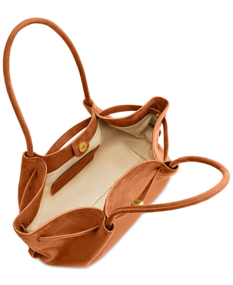 Hana Wide Faux Suede Tote Handbag
