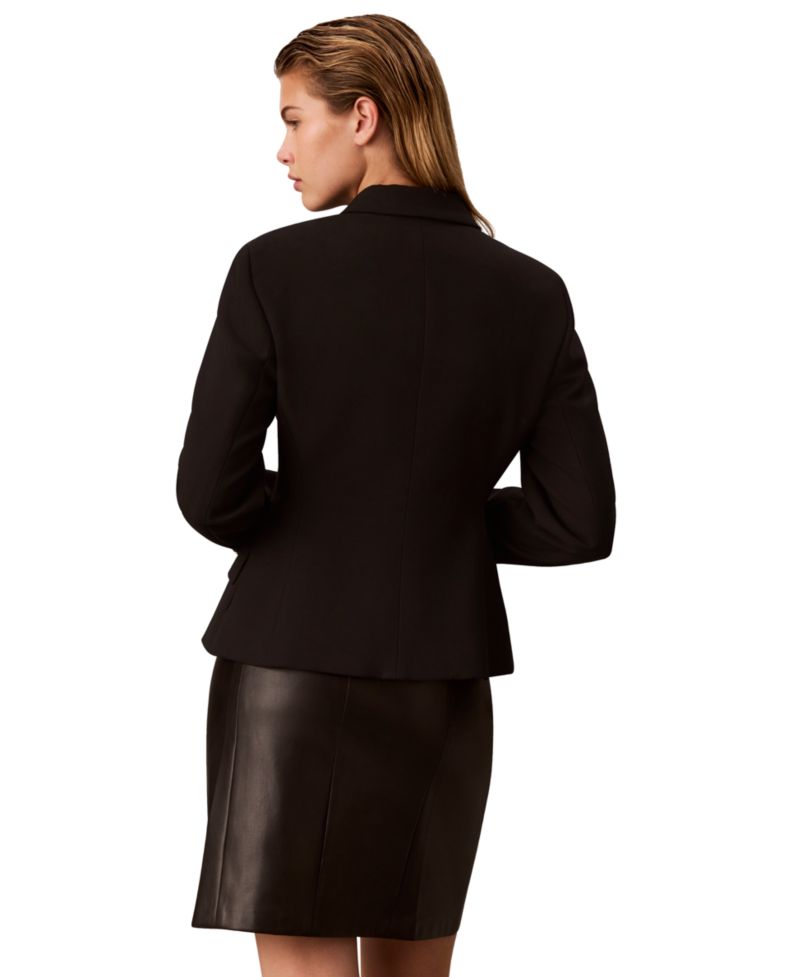 Women's Cropped Fitted Notch Collar Blazer