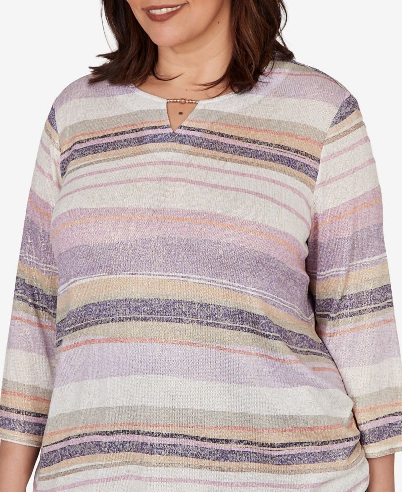 Plus Size Grand Bazaar Mixed Stripe Knit Top